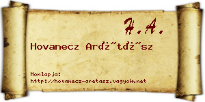 Hovanecz Arétász névjegykártya